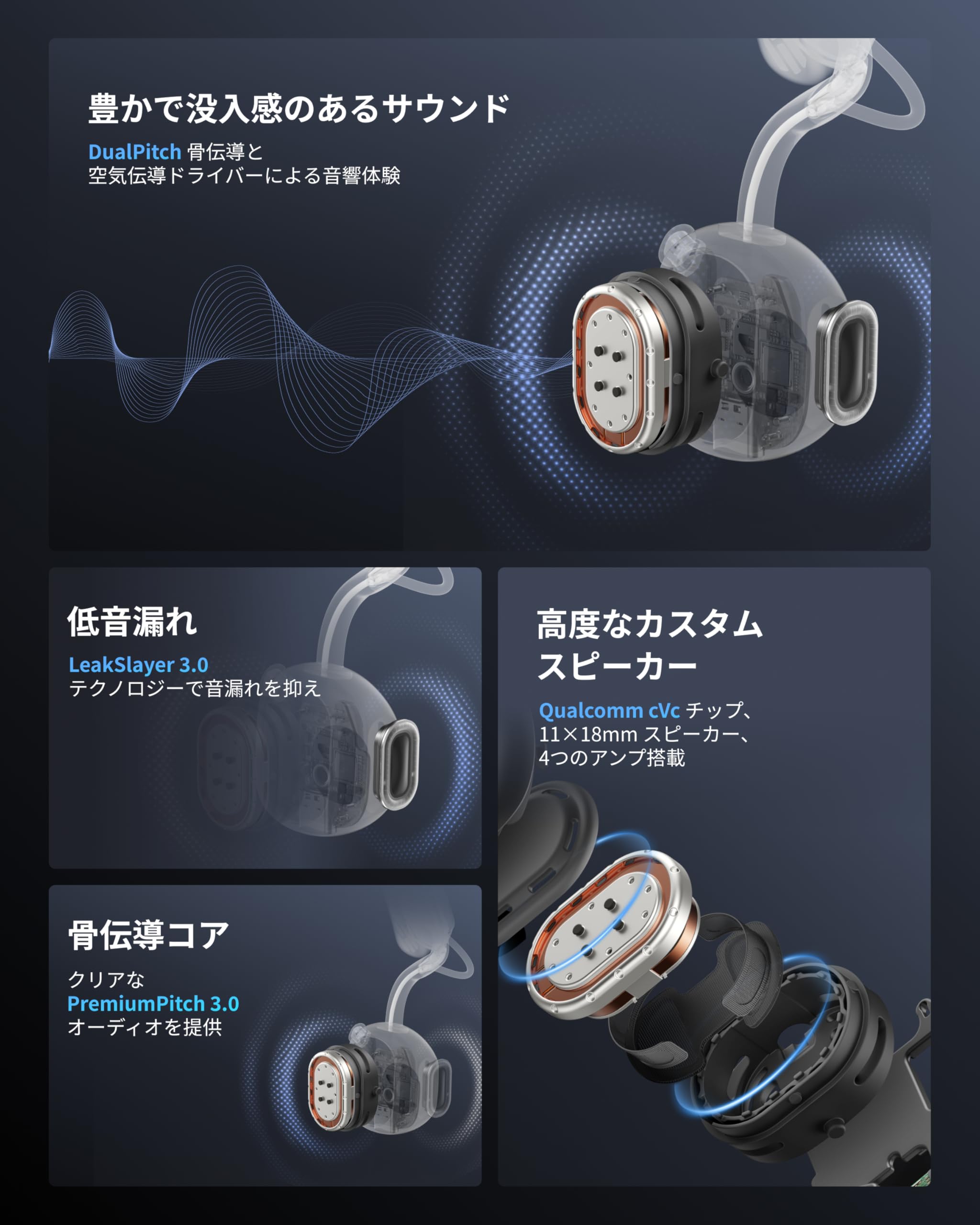 Amazon.co.jp: Shokz (ショックス) OpenMeet ビジネスイヤホン 骨伝導